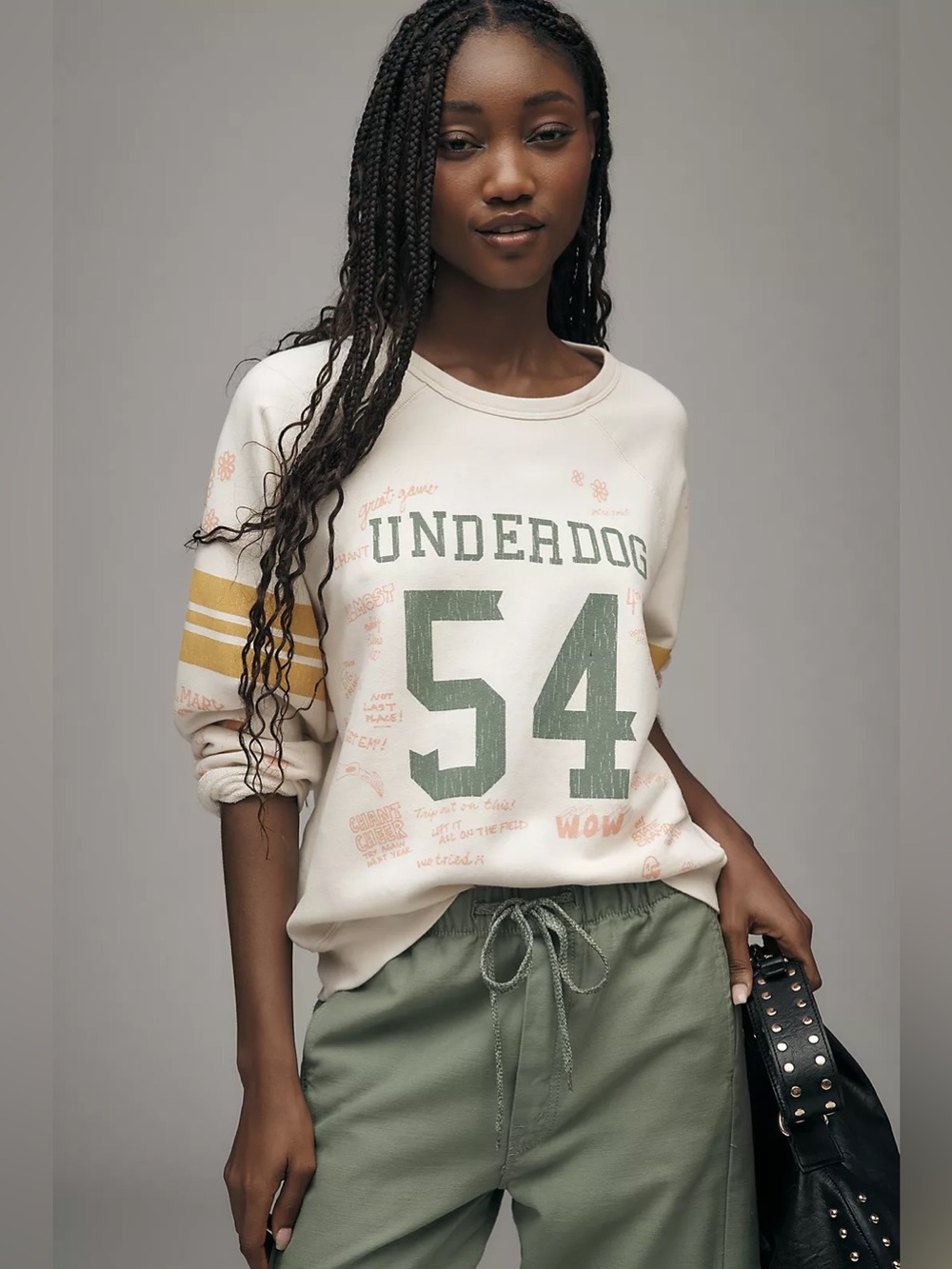 NWT MOTHER The Biggie Concert Raglan Sweatshirt